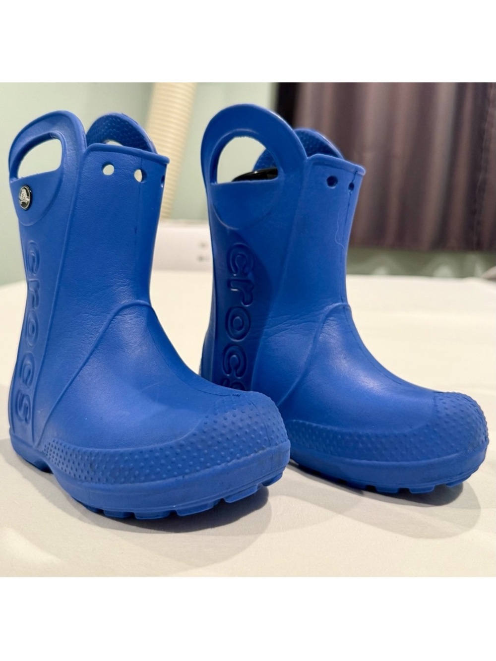 Crocs Rain Boots Little Boys 10 Girls Handle It Blue Waterproof Fall Lightweight